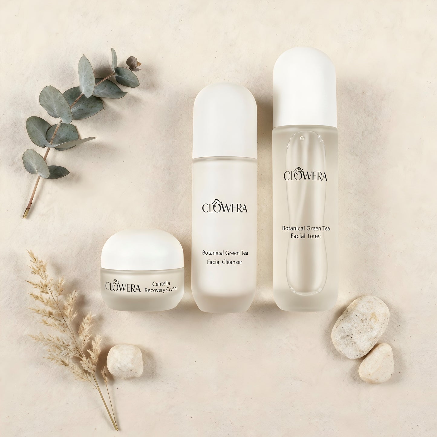Botanical skincare routine for dry and sensitive skin