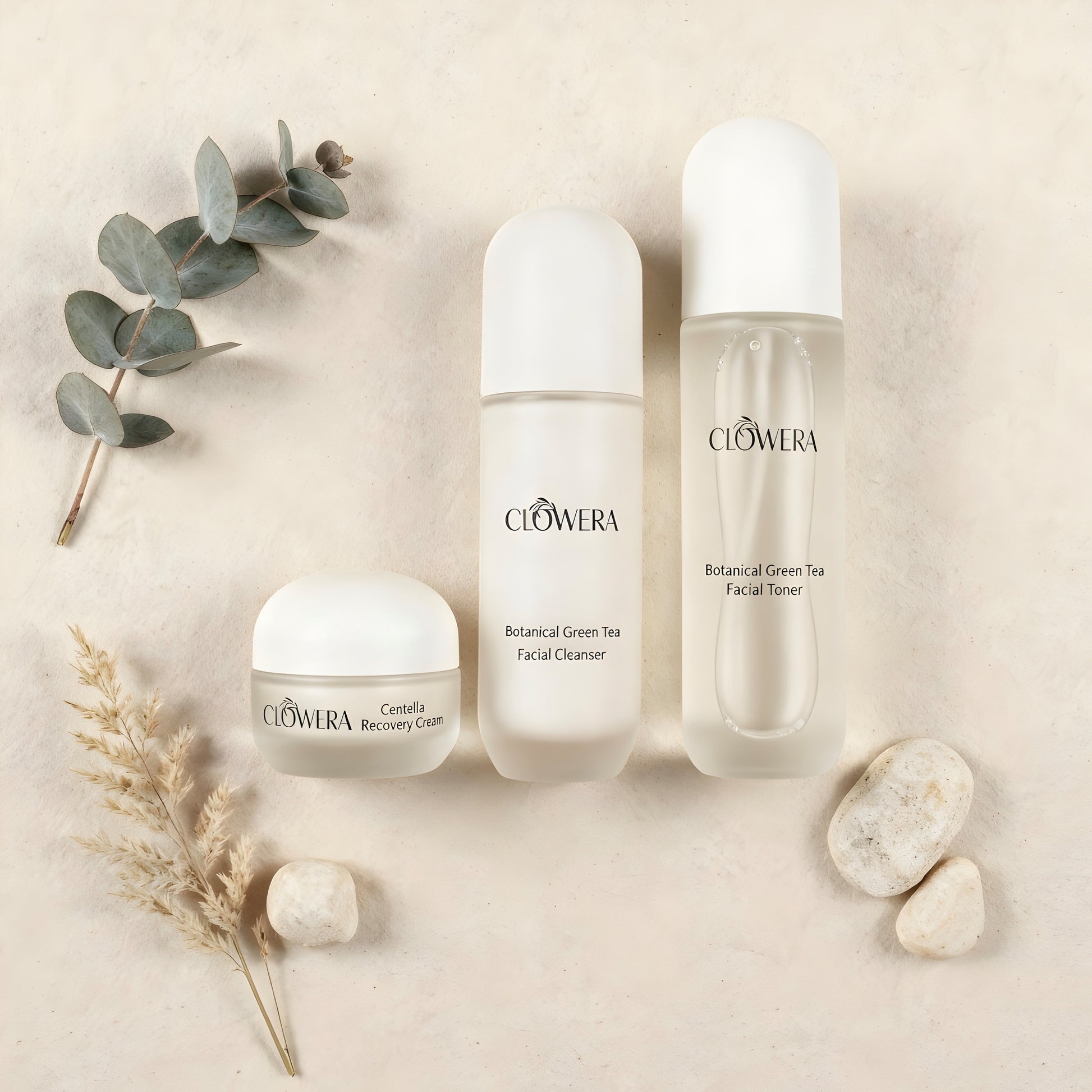 Botanical skincare routine for dry and sensitive skin