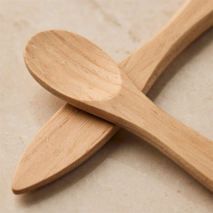 natural wood cosmetic spatula for face cream jar
