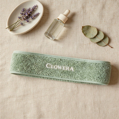 soft botanical headband for face cleansing routine